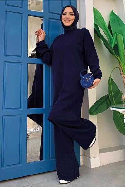 TRENDTESETTÜR Μπλε Navy Long Knitwear Tunic - Γυναικείο T 51222