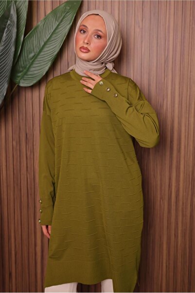 TRENDTESETTÜR Women's Green (Acid) Knitwear Tunic t 7007