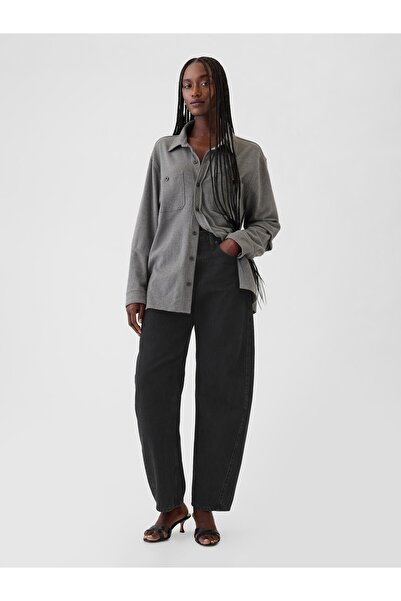 GAP Erkek Gri Cepli Jersey Gömlek