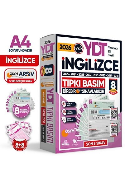 KARA KUTU YAYIN 2026 Yks Ydt Ingilizce Ösym Çıkmış Soru Tıpkı Basım 8li Denem...