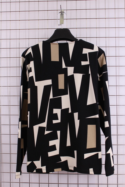 YXL COLLECTION Γυναικεία μπλούζα μεγάλου μεγέθους V λαιμόκοψη με μακρυμάνικο σχέδιο Mother Combed Cotton