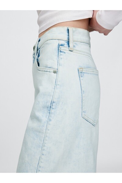 GAP Kadın Mavi High Rise Stride Wide-Leg Jean Pantolon