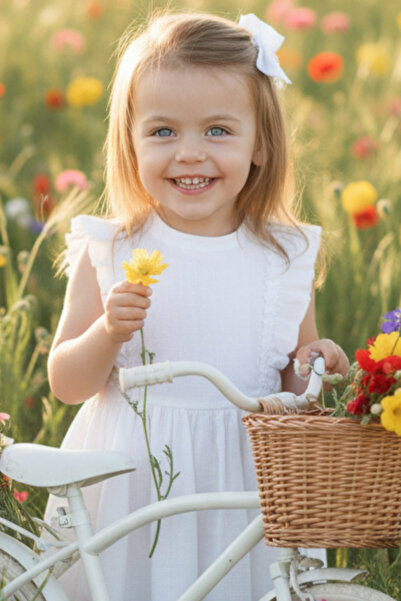 Parla Kids Eloise Baby Girl White Scallop Buckle Set - Elb-0084