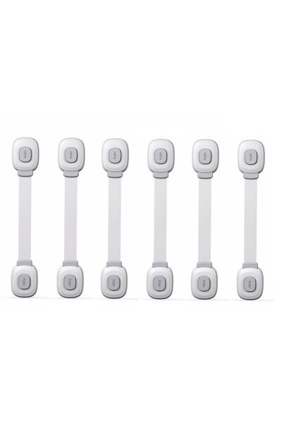 Empria Set of 6 flexible double lock safety locks for doors and drawers, Grey