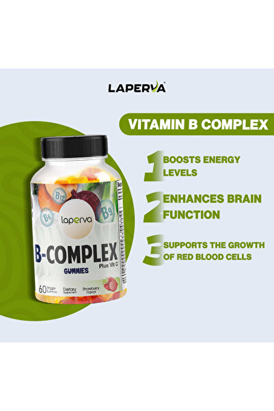 Laperva Vitamin B Complex Gummies, Strawberry, 60 Veggie Gummies