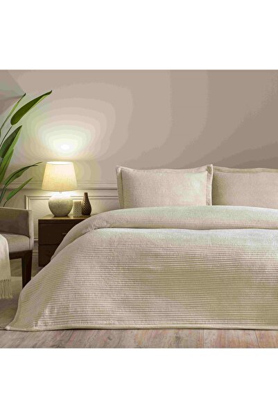 Linens Velona Çift Kişilik Yatak Örtüsü Seti Kum