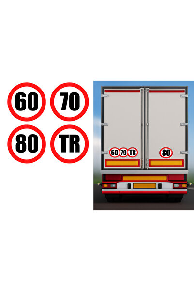 opersan HIZ LİMİT ETİKETLERİ SETİ 60,70,80,TR REFLEKTİF ARAÇ STİCKERİ (Ø 100 MM)