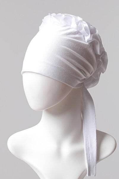 ipekistanbul Kurdele Topuzlu Bone - Özel Üretim - Beyaz