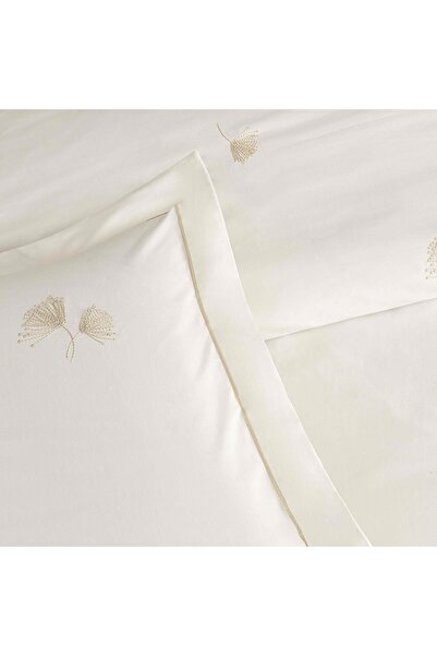 Linens Premium Dandelo Cotton Embroidery Double Duvet Cover Set White