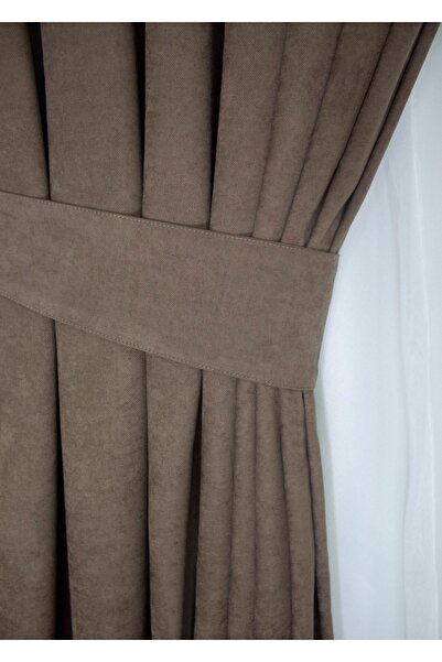 home color home Καφέ κηρήθρα βελούδινη υφή κουρτίνα φόντου Απλό ραμμένο έξτρα κορδόνι 1ο Ποιότητα τάξης