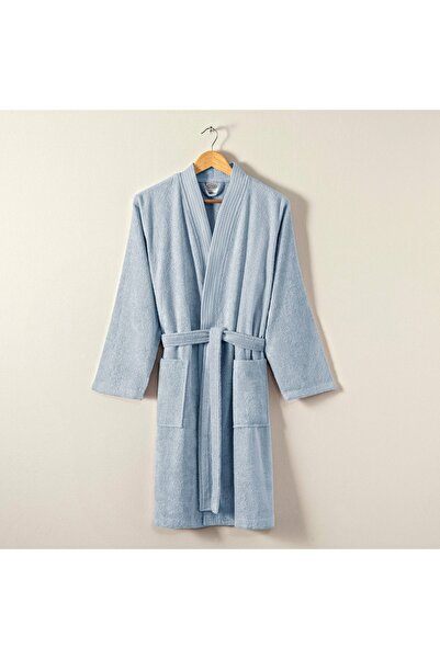 Linens Halat de baie confortabil din bambus L/XL albastru