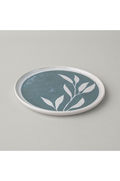 Linens Daphne Seramik 22 cm Pasta Tabağı Yeşil