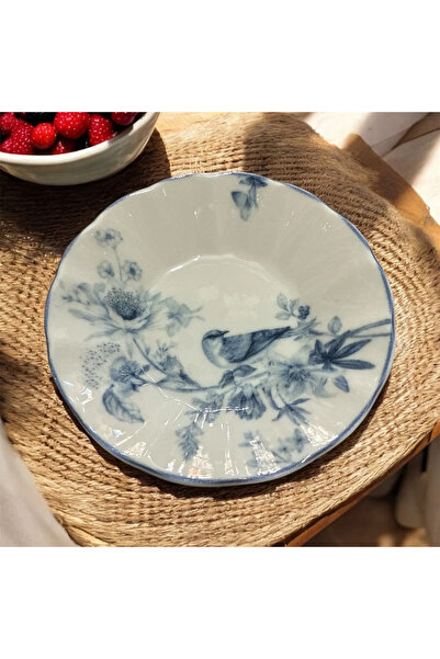 FAYA HOME Güral Porselen 12 Adet Kuş Desen Çay Tabak 11 Cm