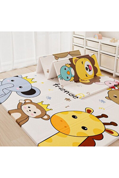 İnfant Hobby Best Friends Premium Katlanabilir Çif Taraflı Oyun Matı (ÖZEL KORUYUCU KENAR BİYELİ)