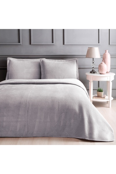 Linens Glace Tek Kişilik Yatak Örtüsü Seti Gri