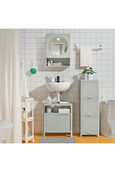 co arma Base cabinet for washbasin, with sliding doors/green, 50x33x57 cm