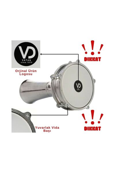 Vatan 104AL - Alüminyum Klasik Düz Darbuka 4 Numara