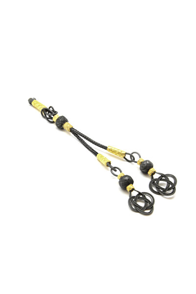 Tesbihane Ασημί χρώμα οξειδωμένο Ασήμι 925 2 τεμάχια Καζάζ Φούντα