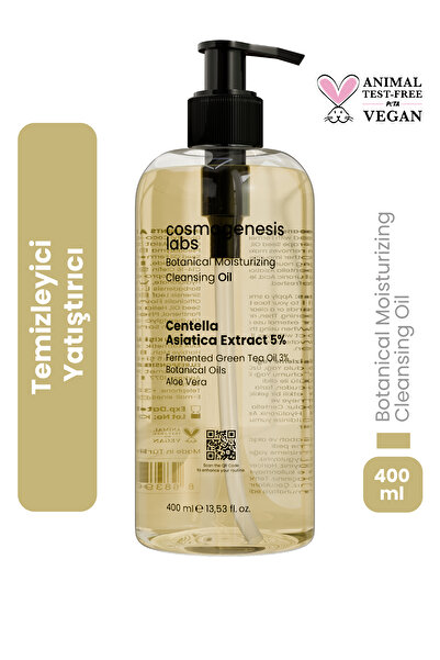 Cosmogenesis Labs Yüz Ve Makyaj Temizleme Yağı 400ml - Nemlendirici, Sebum Dengeleyici, Cleansing Oil Vegan (%5 CICA)