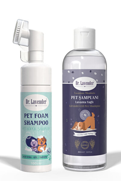 Dr.Lavender Lavanta Yağlı Antiseptik Pet Şampuanı 400 ML & Antiseptik Pati Temizleme Şampuanı 160 ML