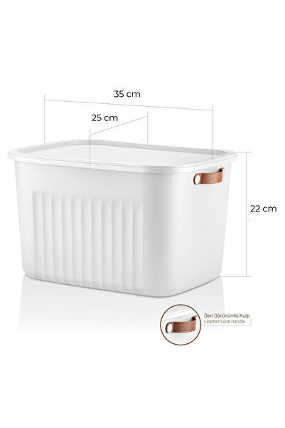 hemlife Decorative Storage Box 3 Pieces Kitchen Bathroom Organizer Large Size Box with Lid