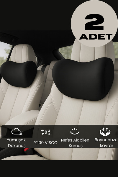 Viscomina 2 Adet Visco Arac Boyun Yastıgı Arac Seyahat Yastığı Arac Baş Yastığı