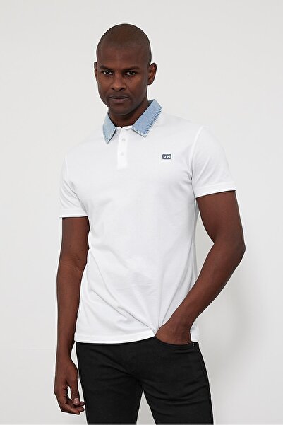 VENA Μπλουζάκι Polo με λεπτομέρεια γιακά Marco Jean - Λευκό