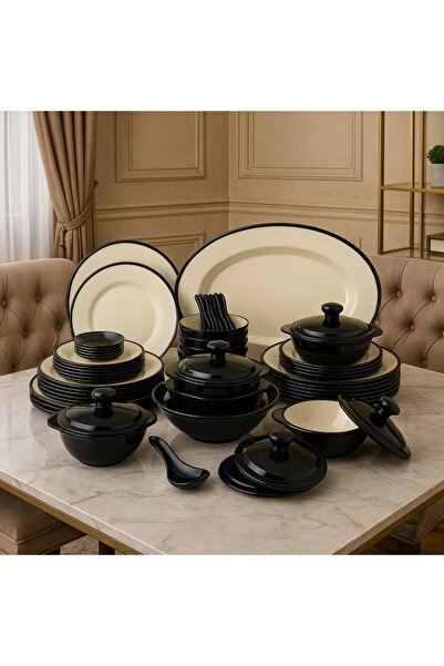 cc bin shihon 57-Piece Dinner Set Made of High Quality Melamine, Safe in Dishwasher and Microwave