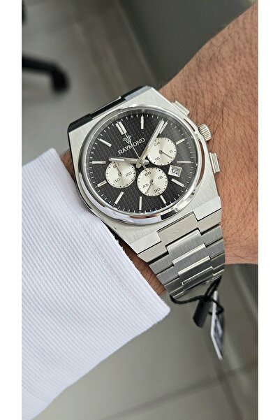 Raymond Rym-280268-Cr Quartz Men's Watch - Steel Case and Sapphire Glass - 2 Years Warranty Ss-Bk-W