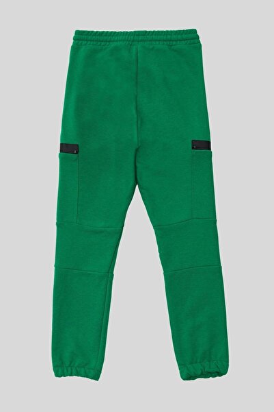 Benetton 4-14 Years Old Zipper Detail Boys Jogger Sweatpants Green