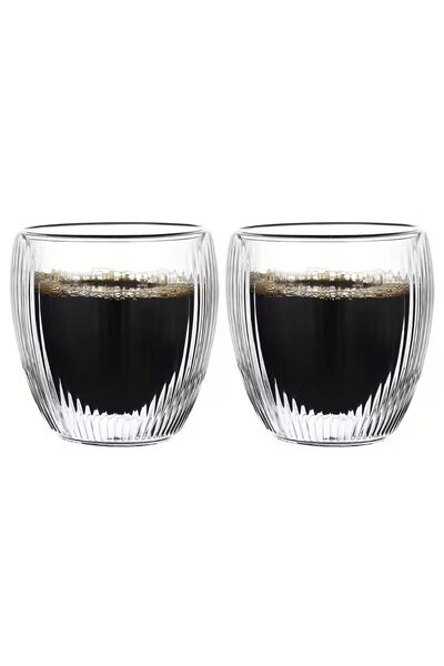 Atlas Mutfak Double Skin Glass, Coffee, Latte, Espresso, Soft Drink 250 ml Gl...