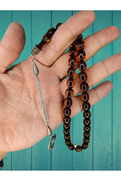 Anemore Collection مسبحة ضغط عصا عنبر عسلي اللون T-104
