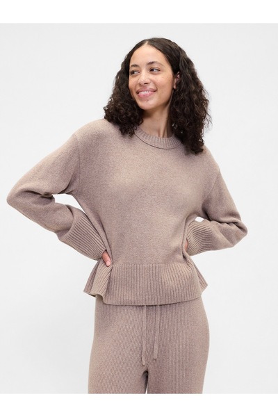 GAP Kadın Açık Pembe CashSoft Relaxed Crewneck Kazak