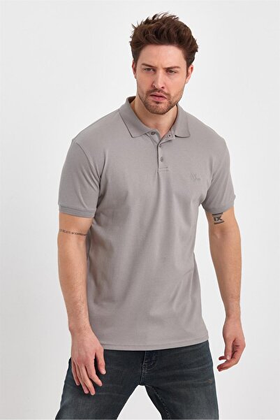VENA Μπλουζάκι Martin Polo Yakali εφαρμοστό Pike - Γκρι
