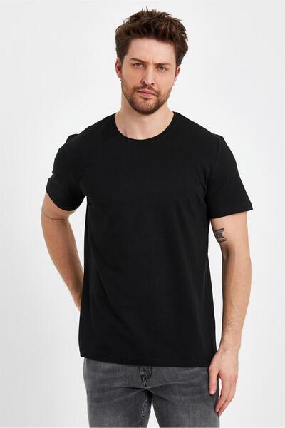 VENA Μπλουζάκι Ken Crew Neck Regular Fit Basic - Μαύρο