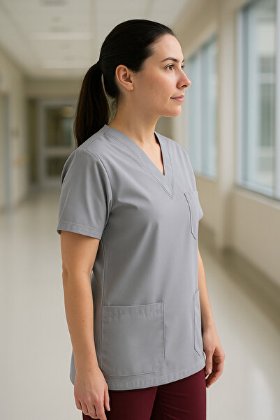 mirach 4-Pocket Nurse and Doctor Scrubs Single Top Uniform Hospital Surgical Uniform Comfortable Medical Clothing