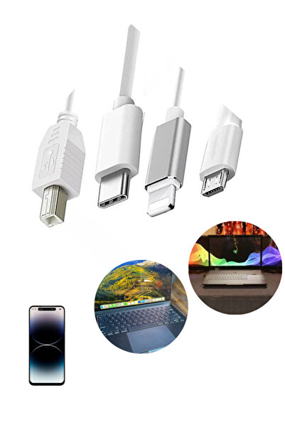 Datastar Evrensel Type-c Yazıcı Kablosu: Tek Kabloda 3 Farklı Bağlantı (ÇOK Y...