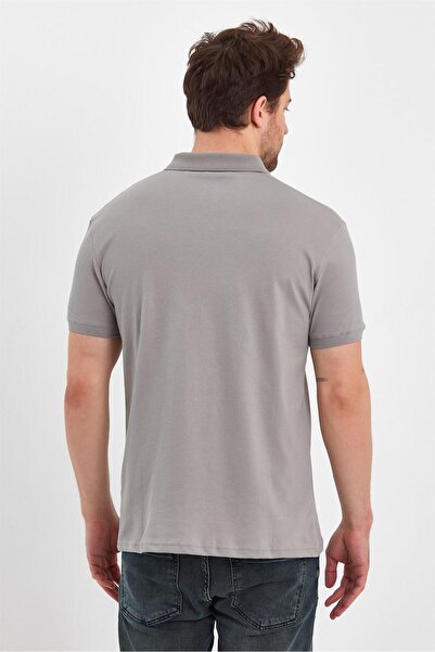VENA Μπλουζάκι Martin Polo Yakali εφαρμοστό Pike - Γκρι