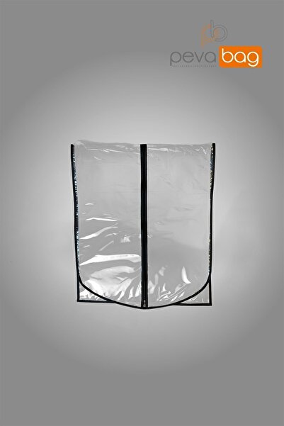Pevabag Transparent Evening Dress Cover (Gamboç) 5 Pieces / 62x150 CM BLACK Piping