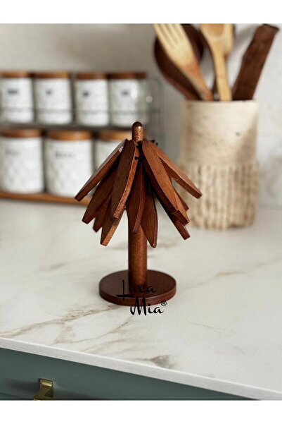 Luca Mia Akasya Nihale Seti 3’lü – Dekoratif Isıya Dayanıklı Servis Altlığı, Doğal Akasya Mutfak Aksesuarı