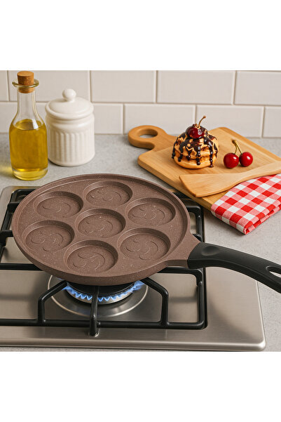 Brillant Granit Kaplama Emojili Pankek ve Krep Tavası – Yapışmaz Yüzeyli, Ergonomik Saplı, Kahvaltı