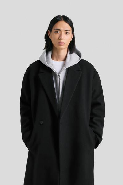 Bershka Kruvaze yünlü palto