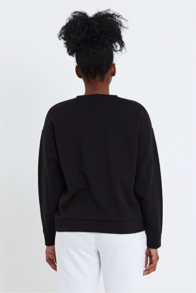 VENA Γυναικείο βαμβακερό φούτερ Crew Neck - Μαύρο