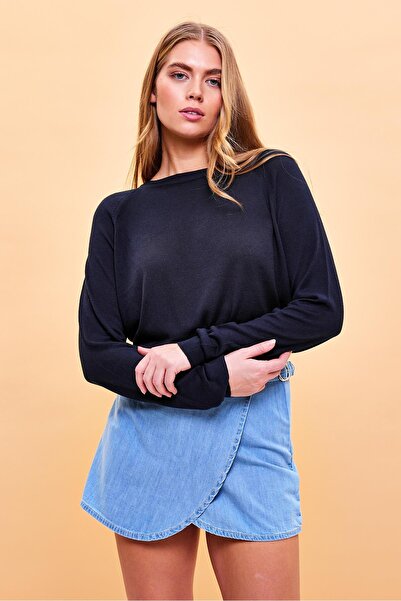 VENA Сара Велосипедний комір Базовий трикотажний светр - Синій