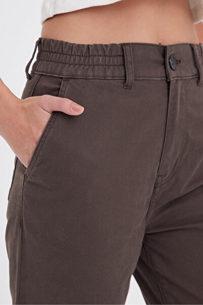 VENA Παντελόνι Gabardine με ελαστική μέση Norah - Ξυλόφλοιο