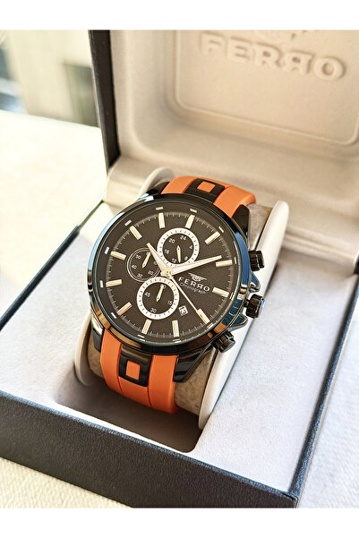 FERRO Turuncu Silikon Kordon Erkek Kol Saati FM31380D-ZL
