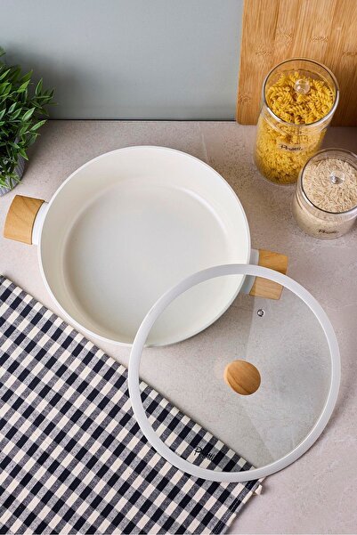 Perotti Danish Cook Beige Induction Base Carnıyarık Pot 28 cm