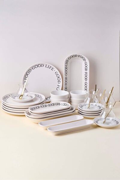 Perotti Good 37 Parça 6 Kişilik Stackable Kahvaltı Takımı ve Sunum Seti