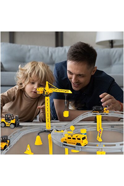 SOLTOY Santier cu utilaje si vehicule de constructie SOLTOY® Truck Building cu circuit, macara si altele