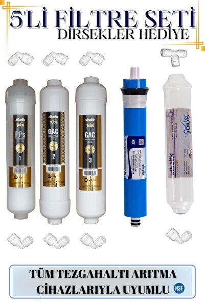 water jobs Tüm Kapalı Kasa Su Arıtma Cihazları ile Uyumlu 5'li Su Arıtma Filt...